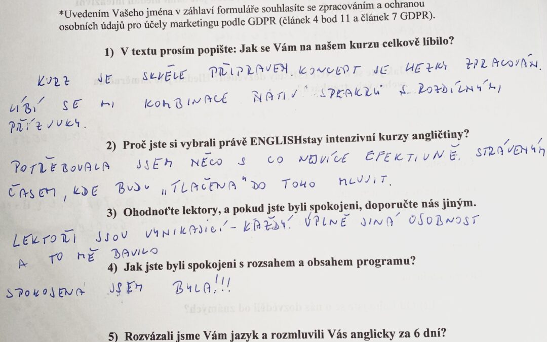 Intenzivní kury angličtiny s rodilým mluvčím